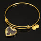 Owl's Away Luxury Bangle with Heart Pendant