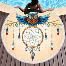 Load image into Gallery viewer, Owl&#39;s Dream Round Tapestry Blanket
