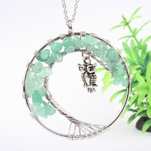 Load image into Gallery viewer, Power Owl Tree of Life Necklaces with Natural Stones 50% off plus FREE Shipping