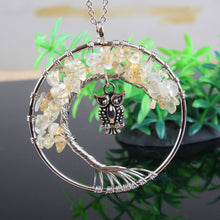 Load image into Gallery viewer, Power Owl Tree of Life Necklaces with Natural Stones 50% off plus FREE Shipping
