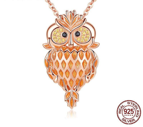 Owls Way Heart Pendant Necklaces in 925 Sterling Silver