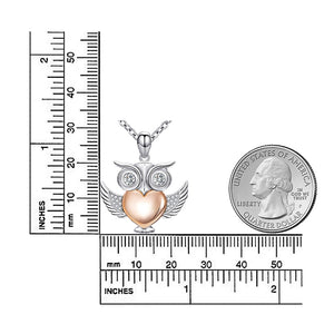 Hypnotic Owl Pendant Necklace 100% 925 sterling with CZ stone