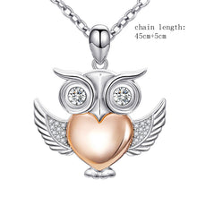 Load image into Gallery viewer, Hypnotic Owl Pendant Necklace 100% 925 sterling with CZ stone
