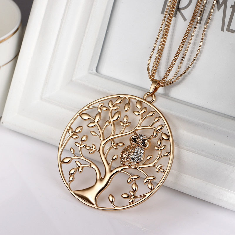 Insight Owl Tree Of Life Pendant Necklace