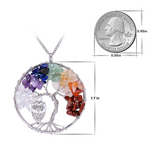 Load image into Gallery viewer, Power Owl Tree of Life Necklaces with Natural Stones 50% off plus FREE Shipping