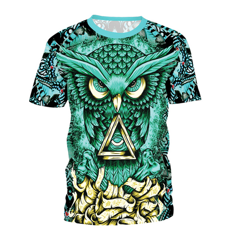 Owl Knowing 3D Teal and Gold Women's T-Shirt