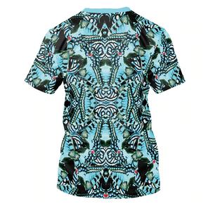 Owl Knowing 3D Teal and Gold Women's T-Shirt