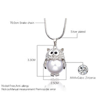 Load image into Gallery viewer, Owl&#39;s Fresh Water Pearl Pendant Necklaces