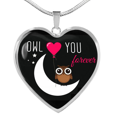 Owl Love You Forever Heart Pendant Necklace